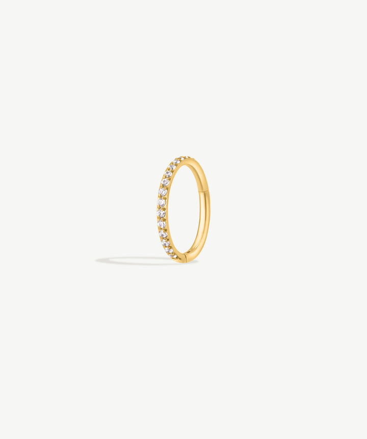 Pave Clicker Hoop Earring