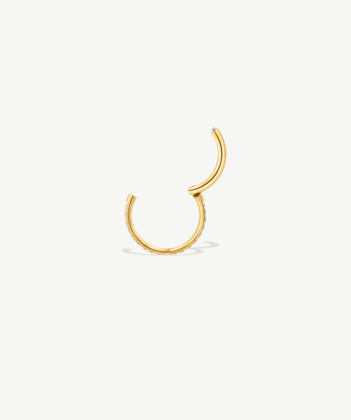 Pave Clicker Hoop Earring