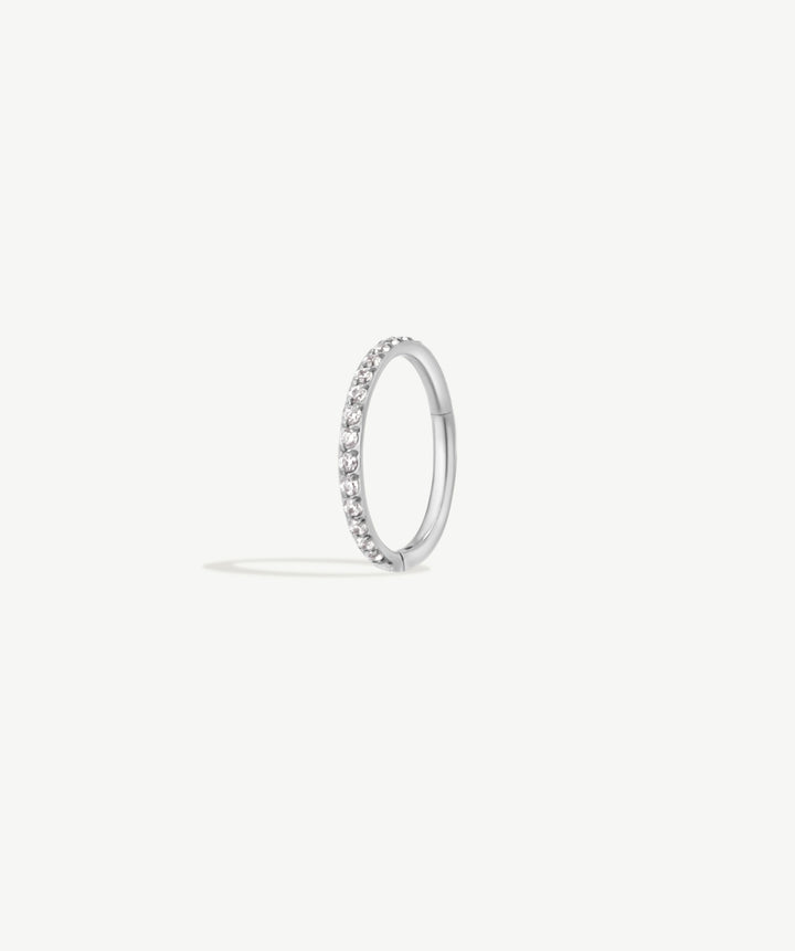 Pave Clicker Hoop Earring
