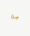 Pear CZ Flat Back Stud