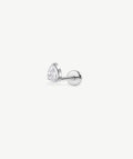 Pear CZ Flat Back Stud