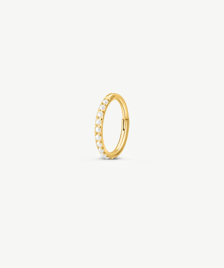 Pearl Clicker Hoop Earring