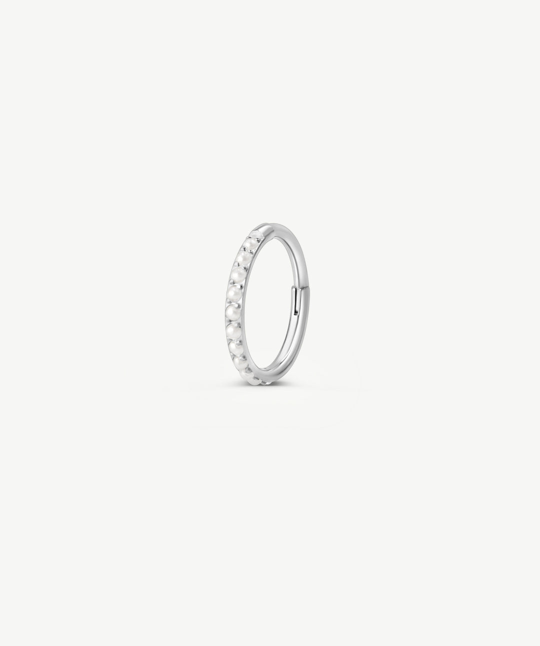 Pearl Clicker Hoop Earring