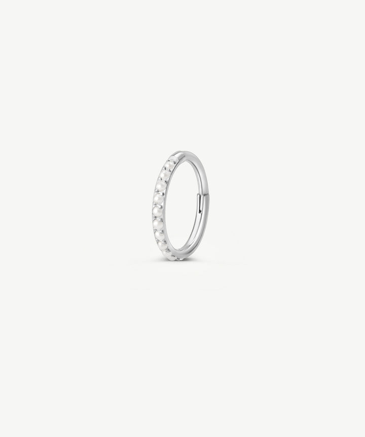 Pearl Clicker Hoop Earring