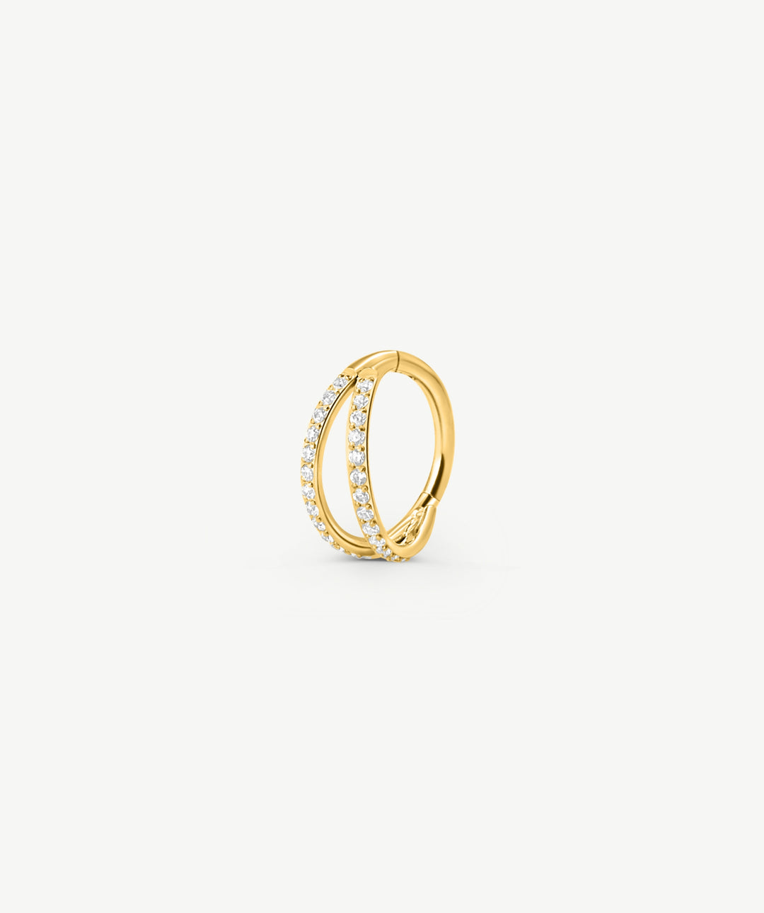 Twin Pave Clicker Hoop Earring