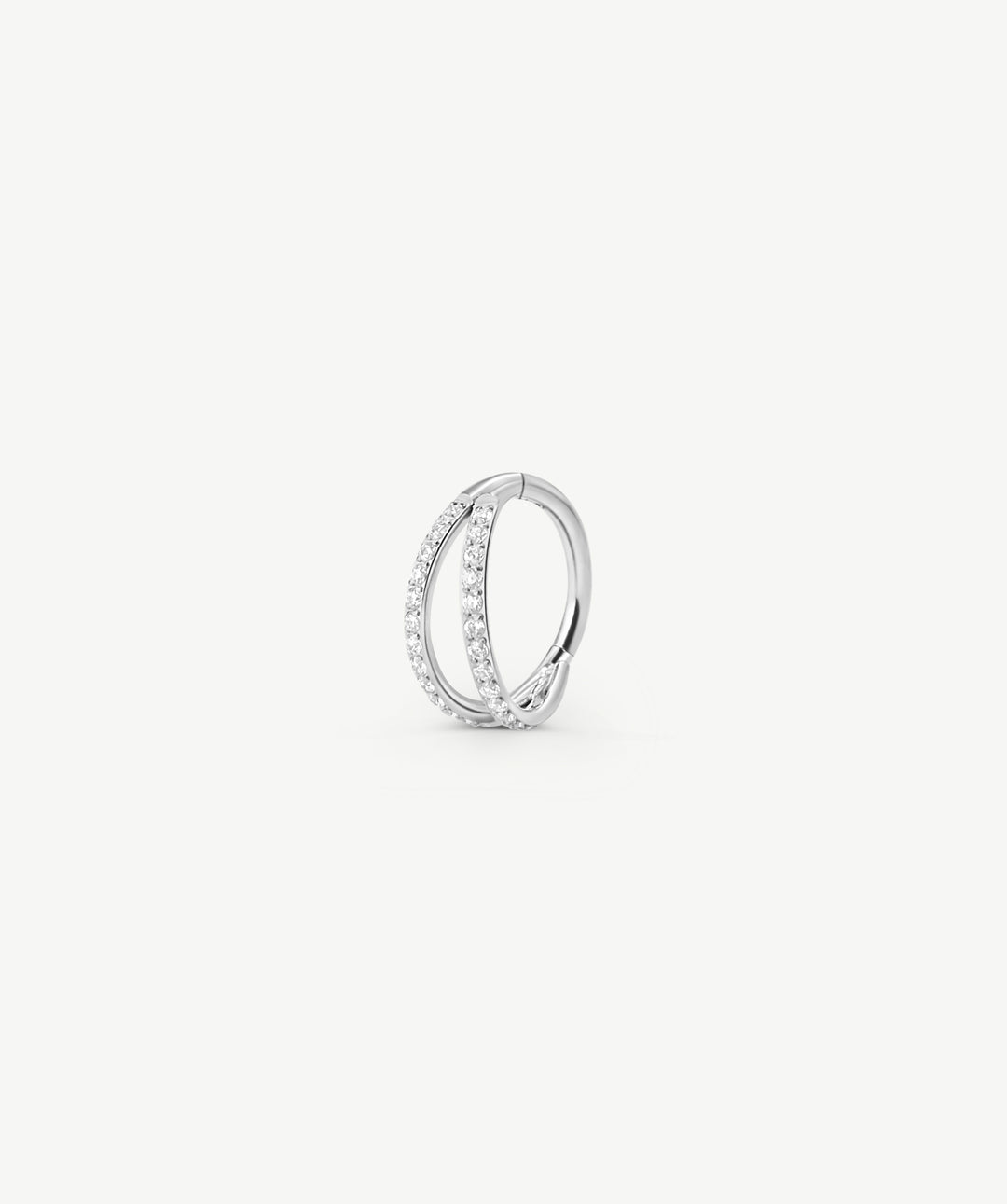 Twin Pave Clicker Hoop Earring